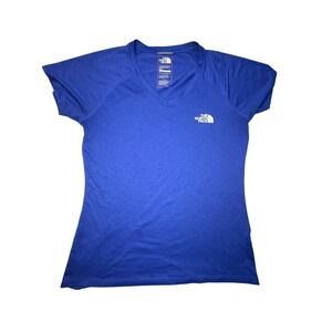 The North Face Women's Short Sleeve V-Neck Tee in Royal Blue